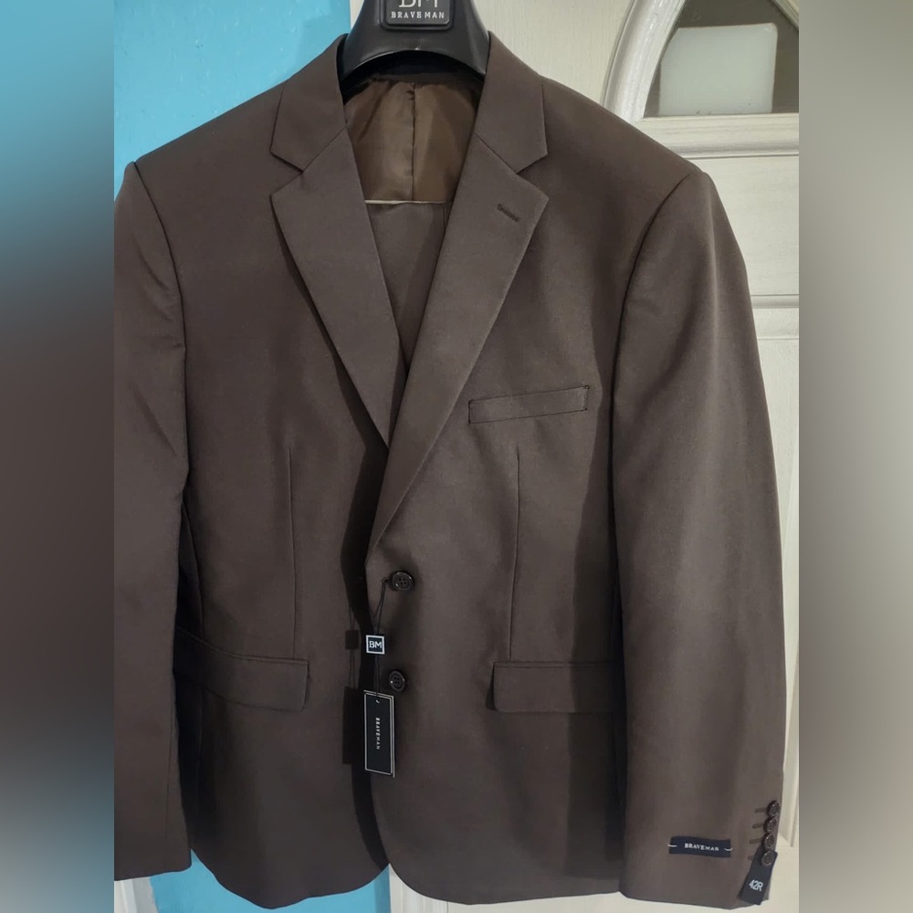 Men's Brown Suit 42R / 36W - Brave Man Brand